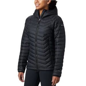 Columbia Powder Lite Hooded Jacket Black Small Style XK0678 Water Resistant GUC